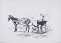 Max Feldbauer,Scholle,Pferd mit jungem Paar auf Kutsche,Lithografie,signiert,signiert r.u., datiert 2.Sep.(19)22