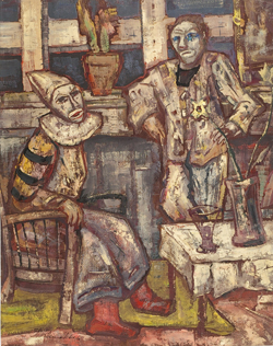 Schultheiss,Schultheis,Joles,Joles Bickel-Schultheis,Zwei Clowns in der Garderobe