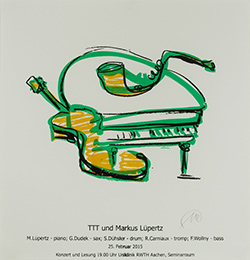 Markus Lüpertz Konzert in Aachen Farbserigrafie Papier 2015
