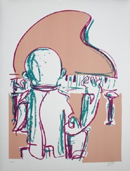 Markus Lüpertz Konzert in Langenau, Farbserigrafie Papier 2015