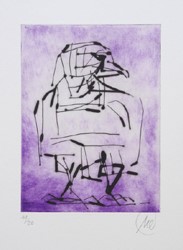 Markus Lüpertz,Adler,Adler violett,Radierung,Kaltnadel,2010,Papier,Luepertz,Auflage 20