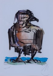 Markus Lüpertz,Adler,Radierung,Kaltnadel,aquarelliert,Unikat,handaquarelliert,Papier,2004