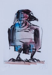 Markus Lüpertz,Adler,Radierung,Aquatinta,aqaurelliert,Unikat,handaquarelliert,Papier,2004