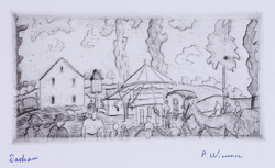 Paula Wimmer, Wimmer, Radierung, Papier, Dachau, Kettenkarssell Dachau, signiert r.u., signiert, Paula Wimmer, Dachau, Künstlerin, Feldbauer, Feldbauer Schülerin, Berlin 20er Jahre